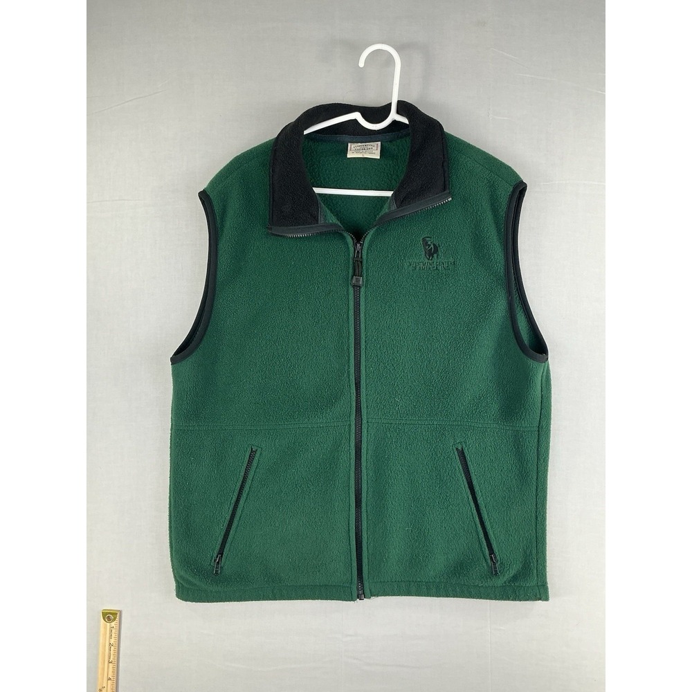 Timberline Colorado Fleece Vest Mens L Green Full Zip‎ Logo Outdoor